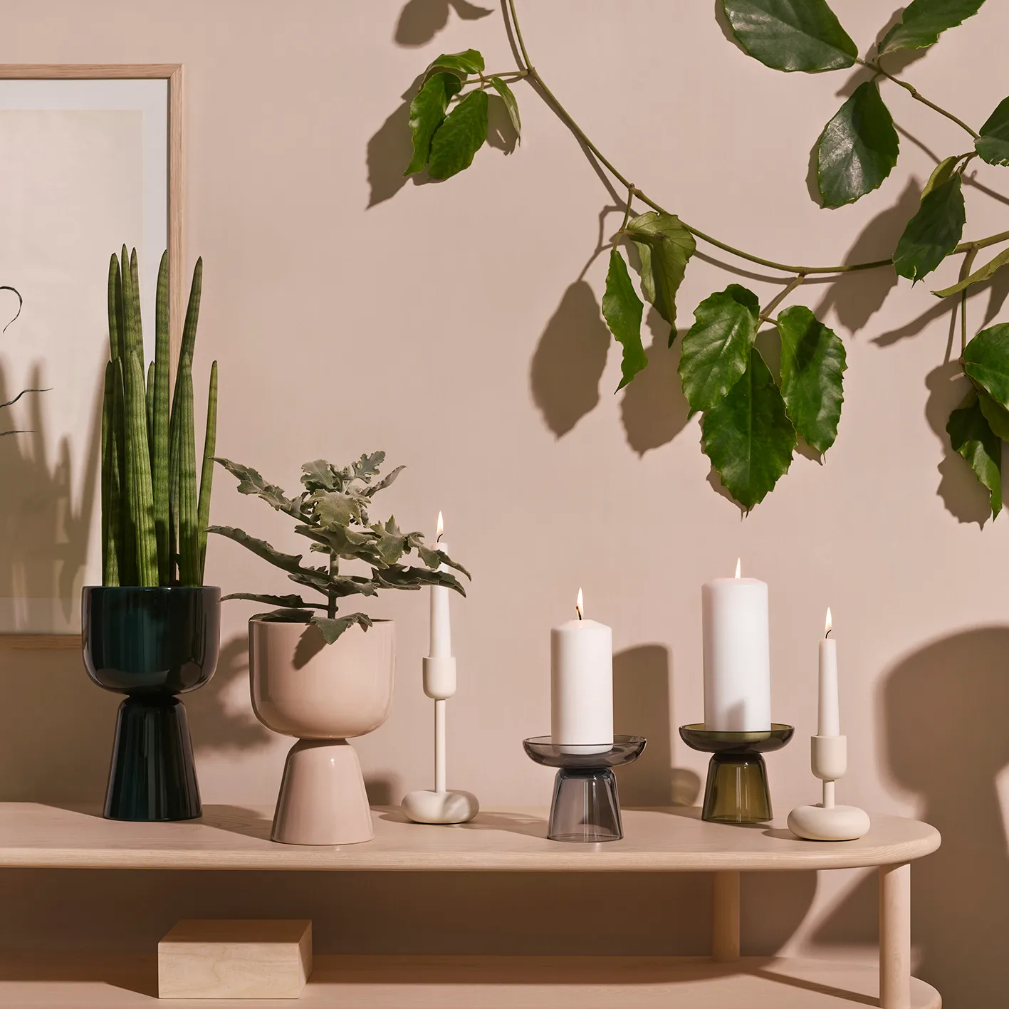 Nappula candle sticks powder, small 107 mm Iittala