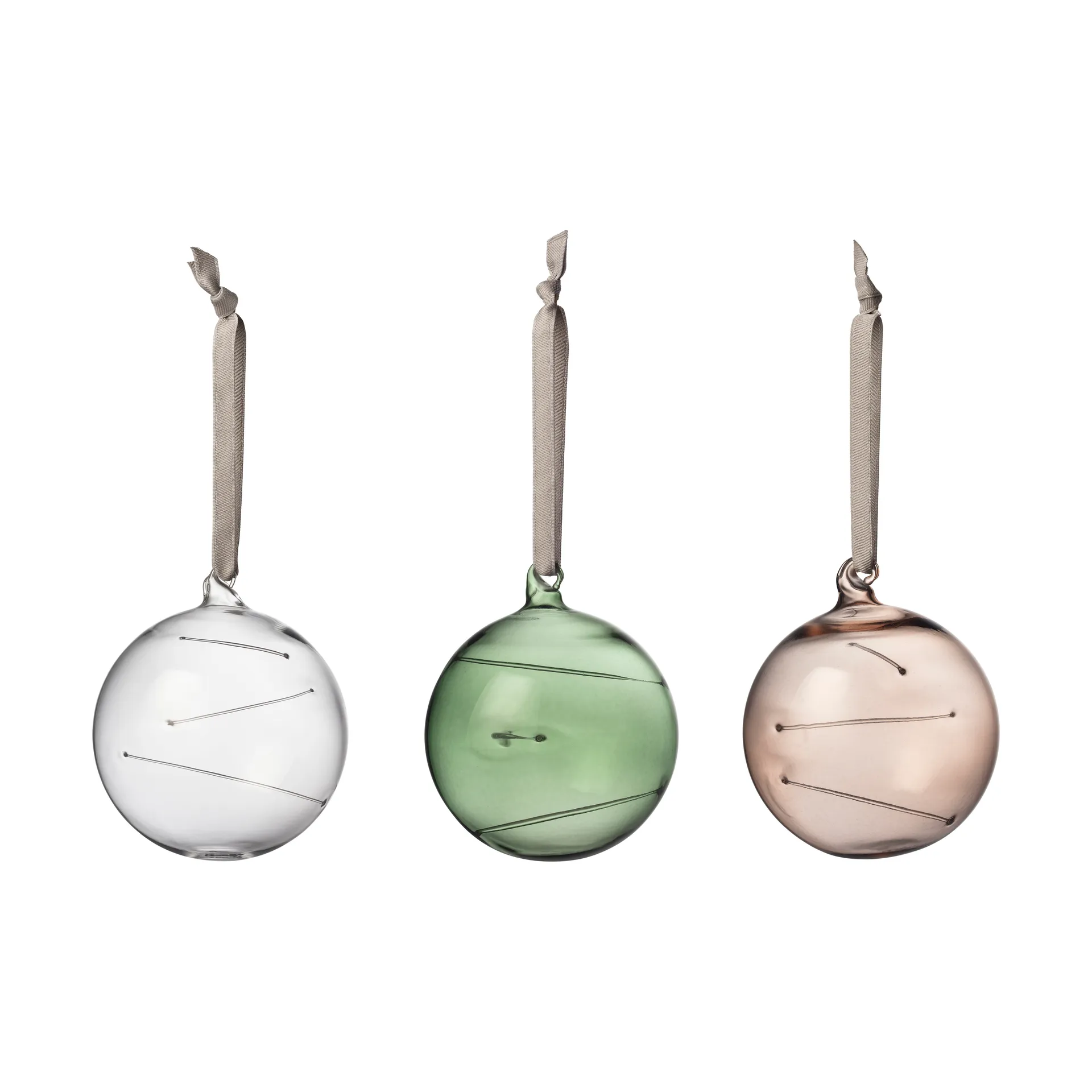 Sunball Ø8 cm 3 pieces, Clear green linen Iittala