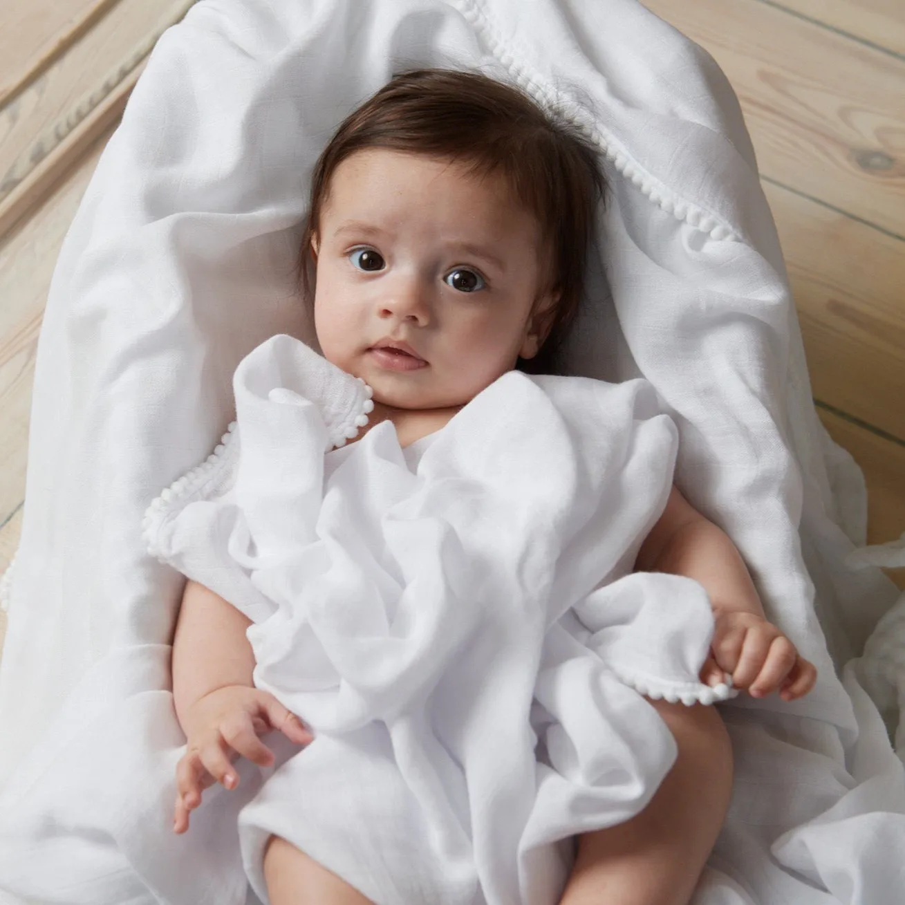 Pom Pom muslin blanket 120x120 cm, Pearl Jack o Juno