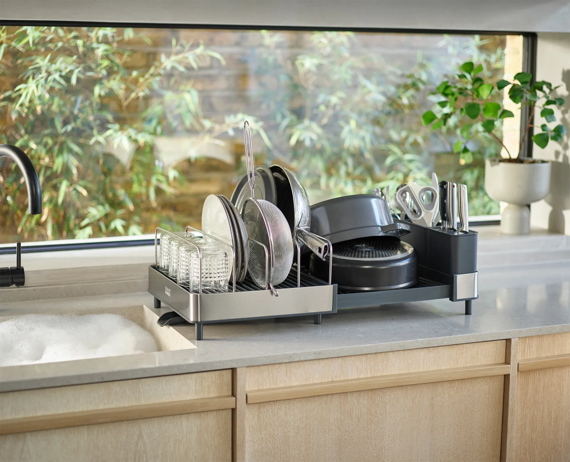 Extend max extendable dish rack, Stainless steel Joseph Joseph