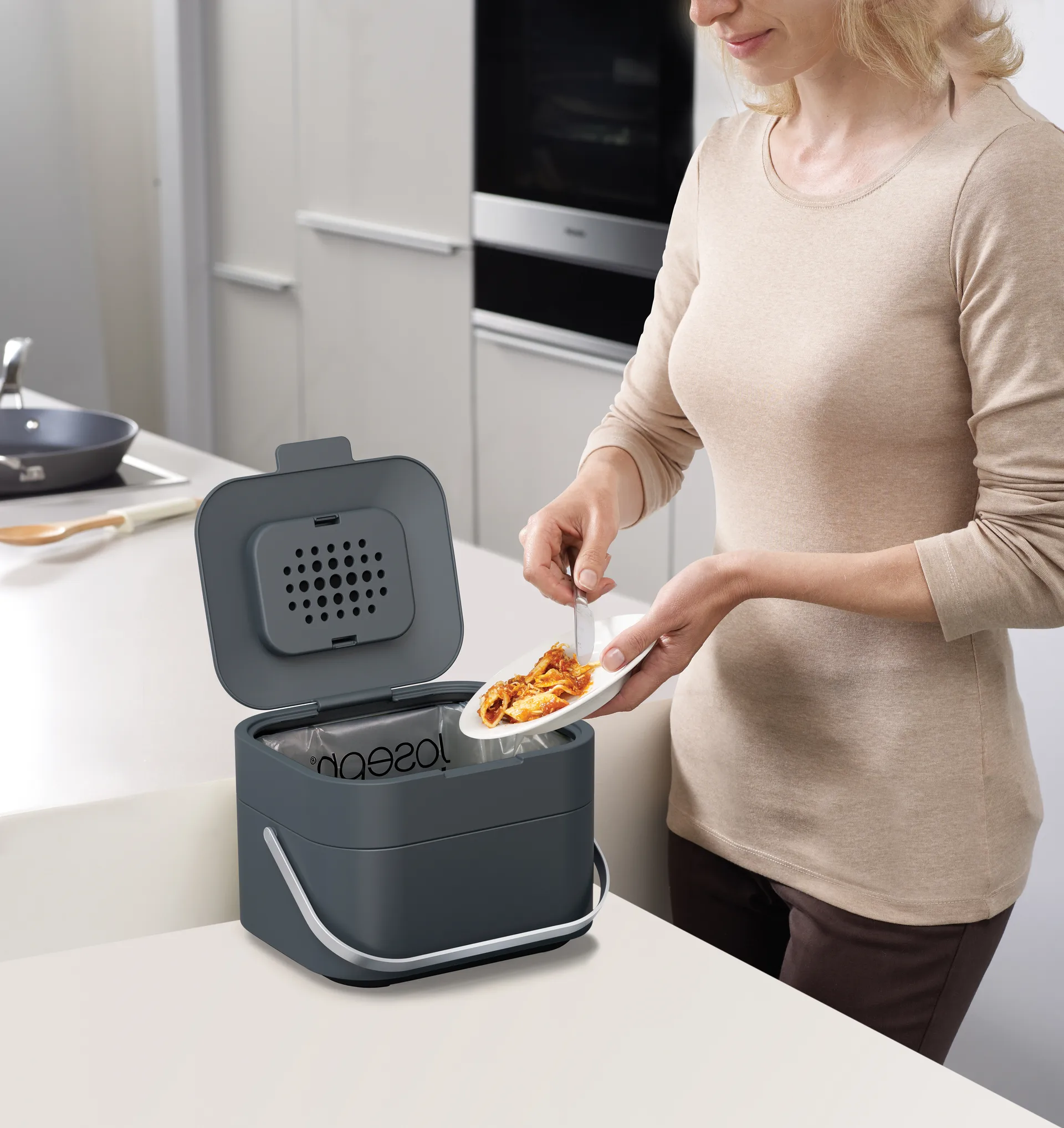 Joseph Joseph Stack 4 food waste bin, Graphite Joseph Joseph
