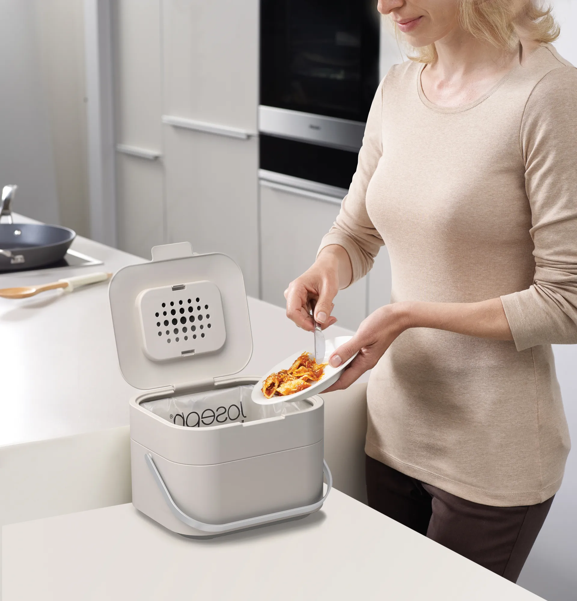 Joseph Joseph Stack 4 food waste bin, Stone Joseph Joseph