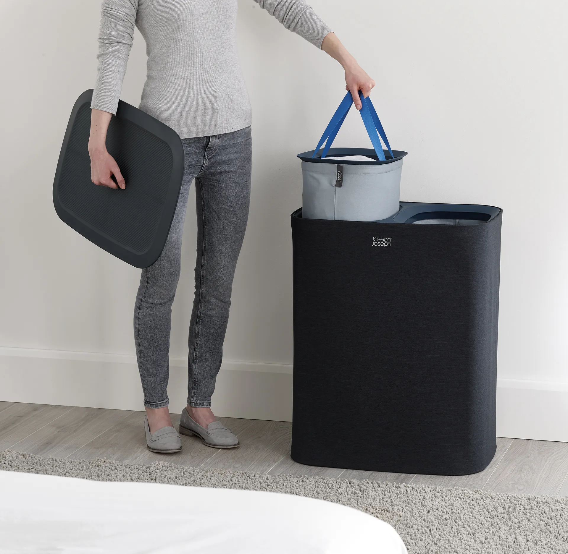 Tota laundry basket 90 L, Black Joseph Joseph