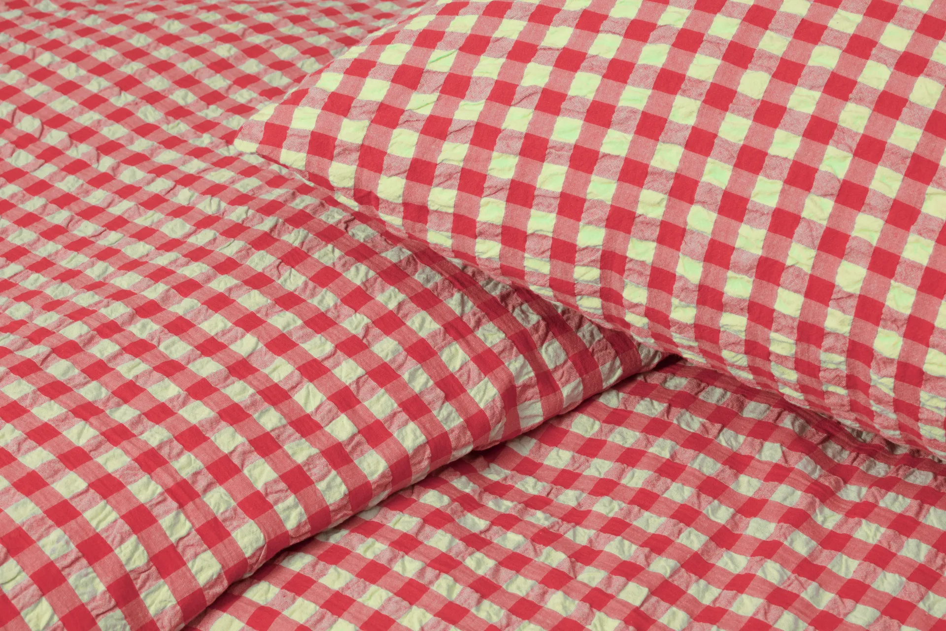 Bæk&Bølge bed set 220x220 cm, Red-yellow Juna