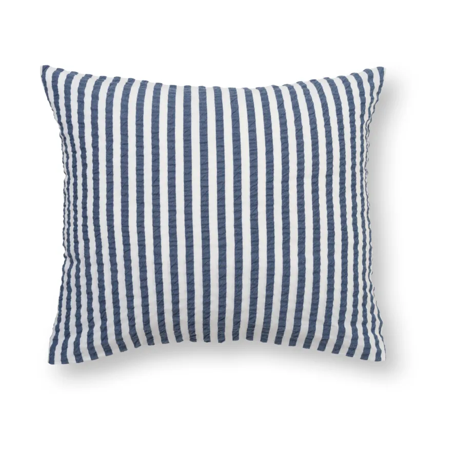 Bæk&Bølge Lines pillowcase 50x60 cm, Dark blue-white Juna