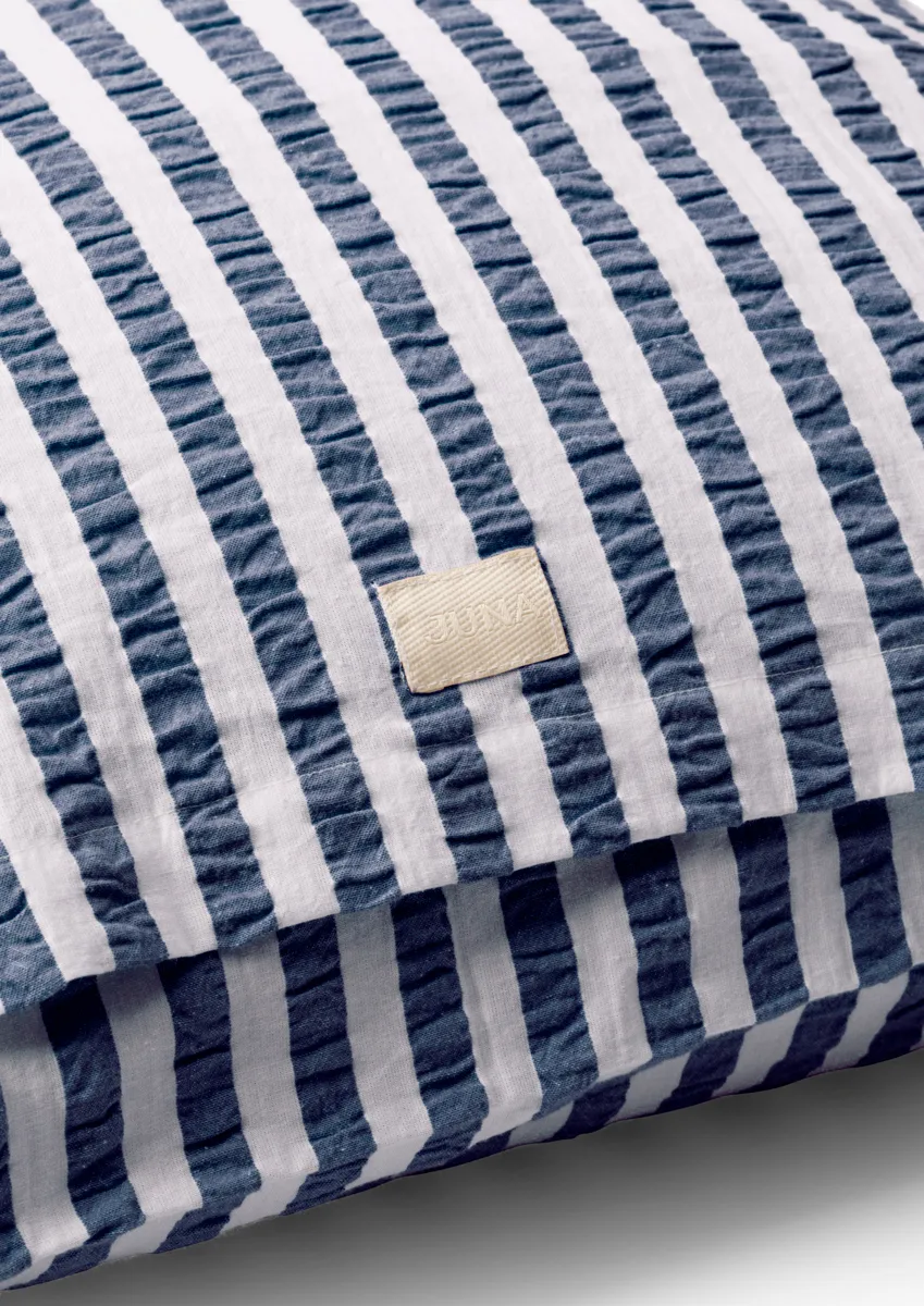 Bæk&Bølge Lines pillowcase 50x60 cm, Dark blue-white Juna