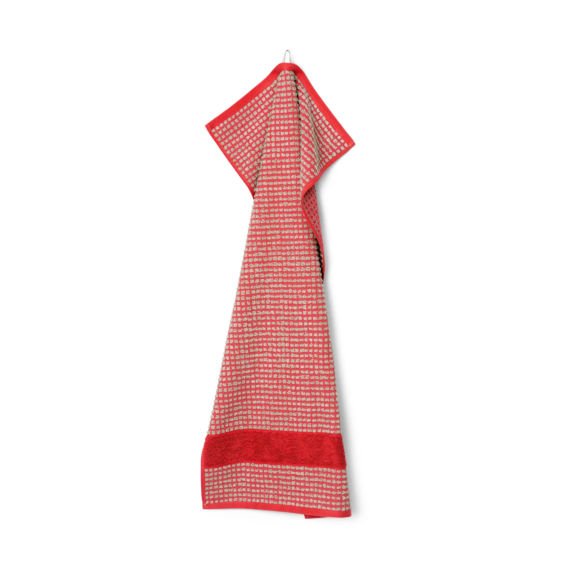 Check towel 50x100 cm, Red-sand Juna