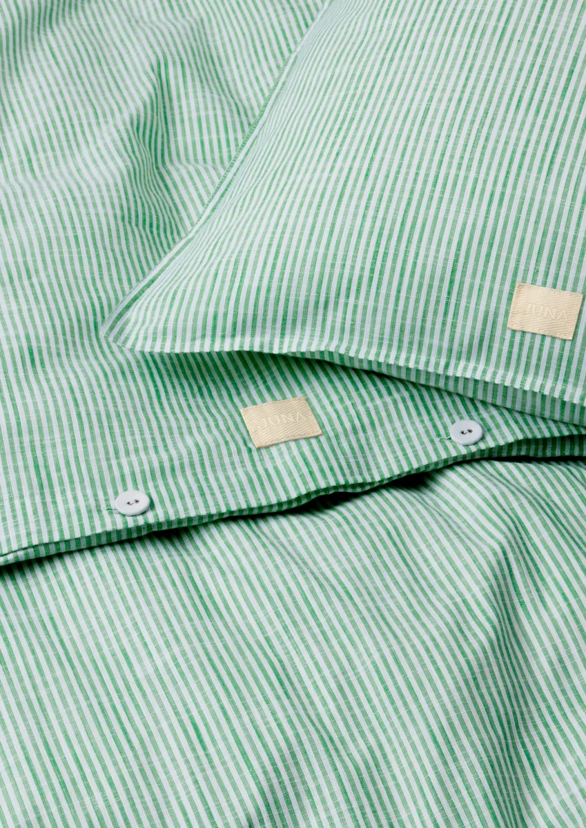 Monochrome Lines bedding set 150x210 cm, Green-white Juna