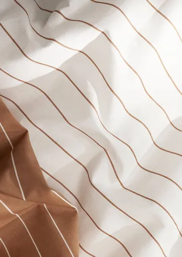 Soft duvet cover set, 150x210/50x60 cm - Offwhite-caramel - Juna