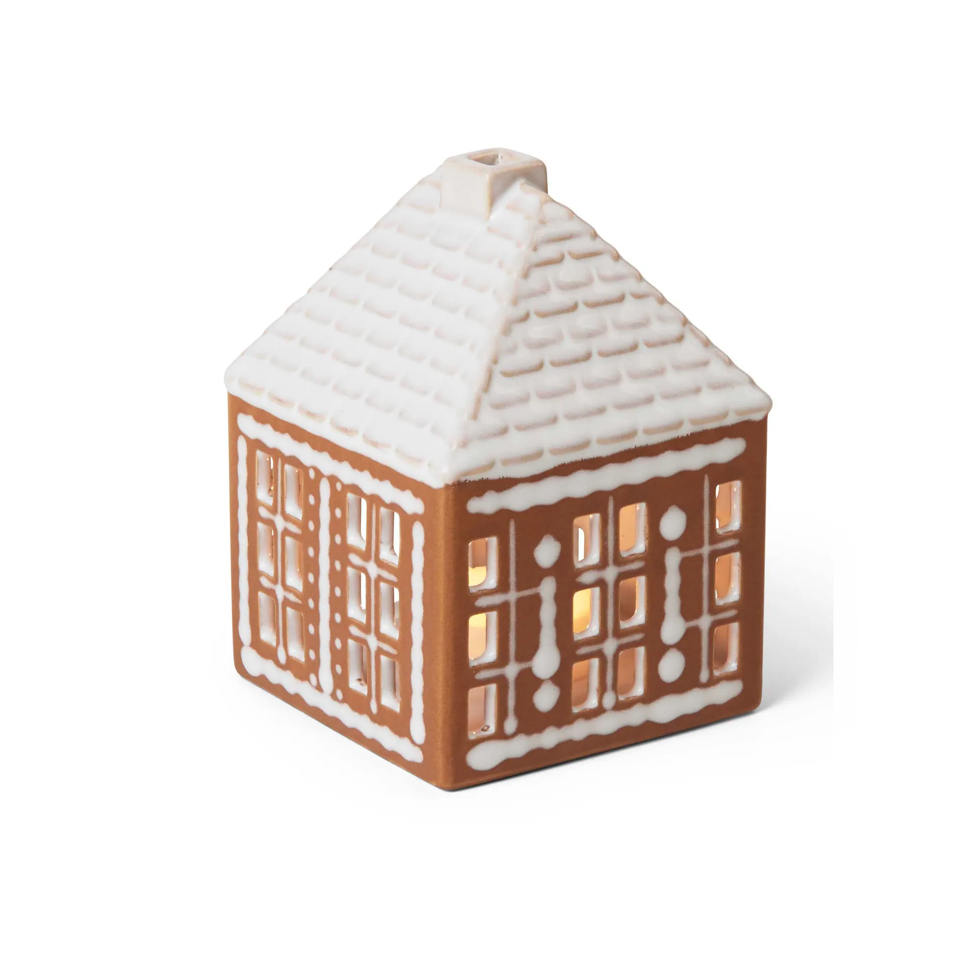 Gingerbread candle holder small 11 cm, Brown Kähler