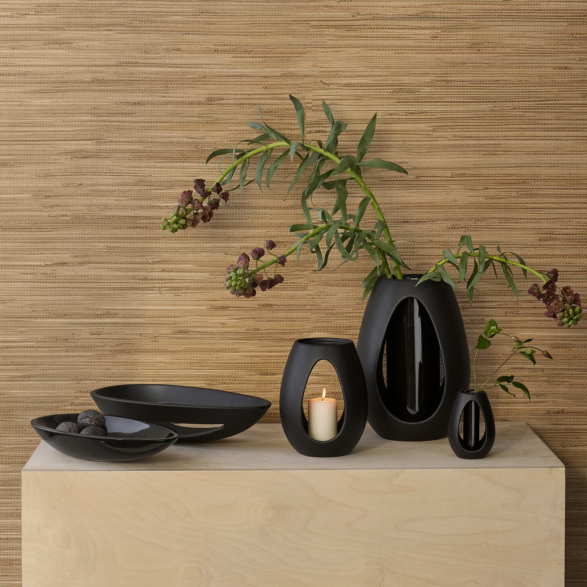 Kokong vase 22 cm, Brown Kähler