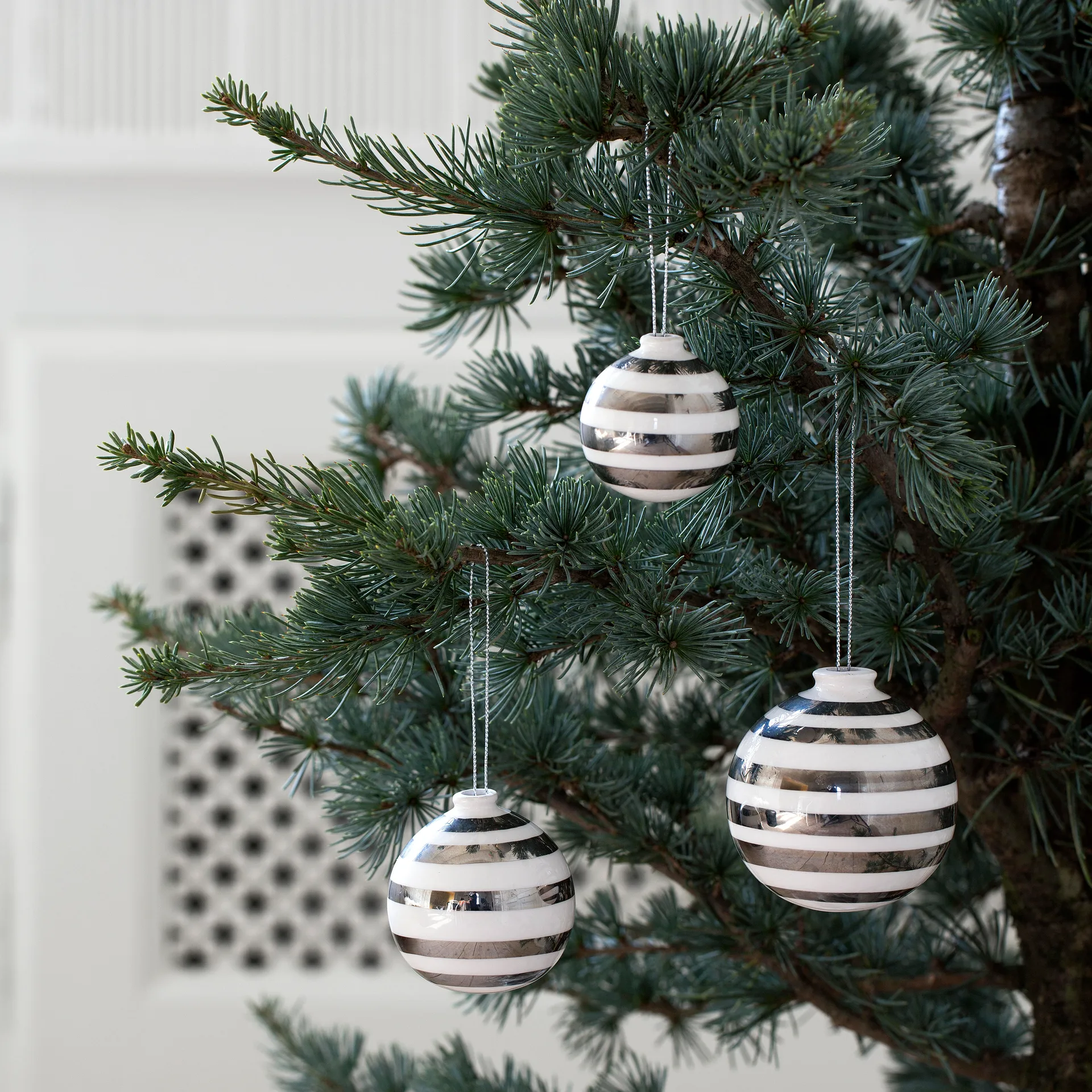 Omaggio Christmas baubles 3-pack, silver Kähler