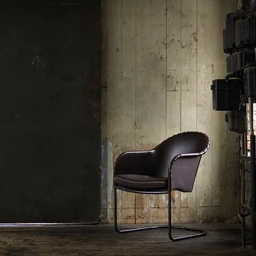 Ingo armchair - Cigar brown-matte chrome - Källemo