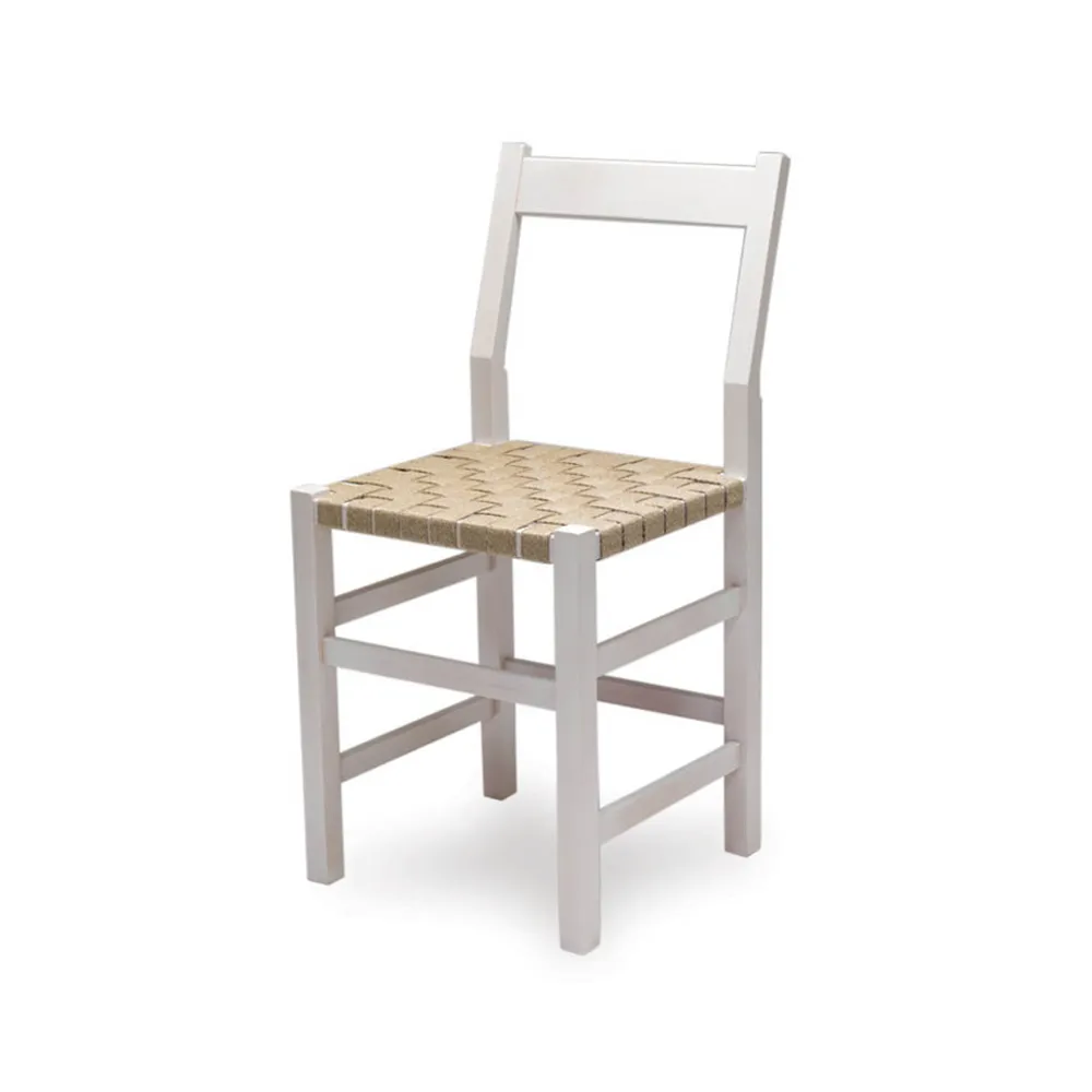 Schablon chair, Saddle strap natural-white frame Källemo