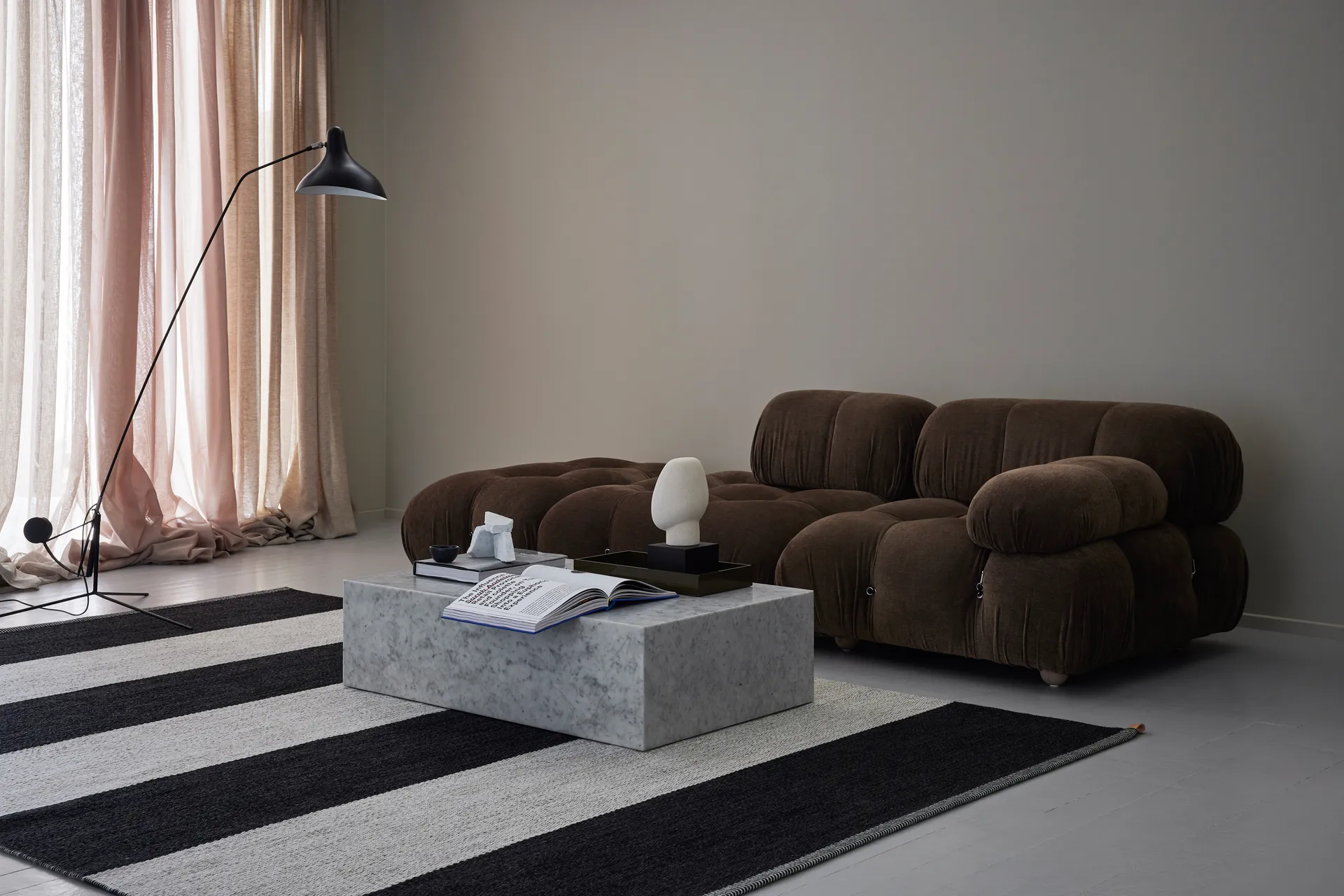 Wide Stripe Icon rug 195x300 cm, Midnight black Kasthall
