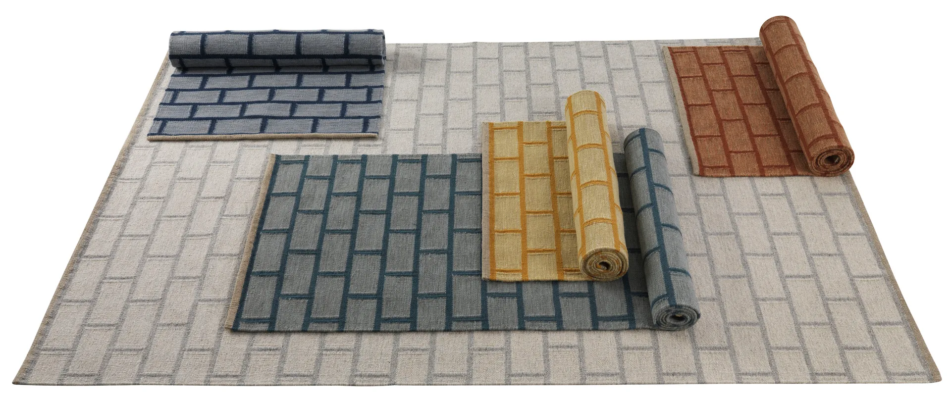 Brick hallway runner, Blue, 80x250 cm Kateha