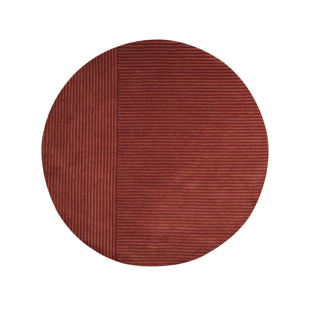 Dunes Straight rug round, Dusty red, 220 cm Kateha