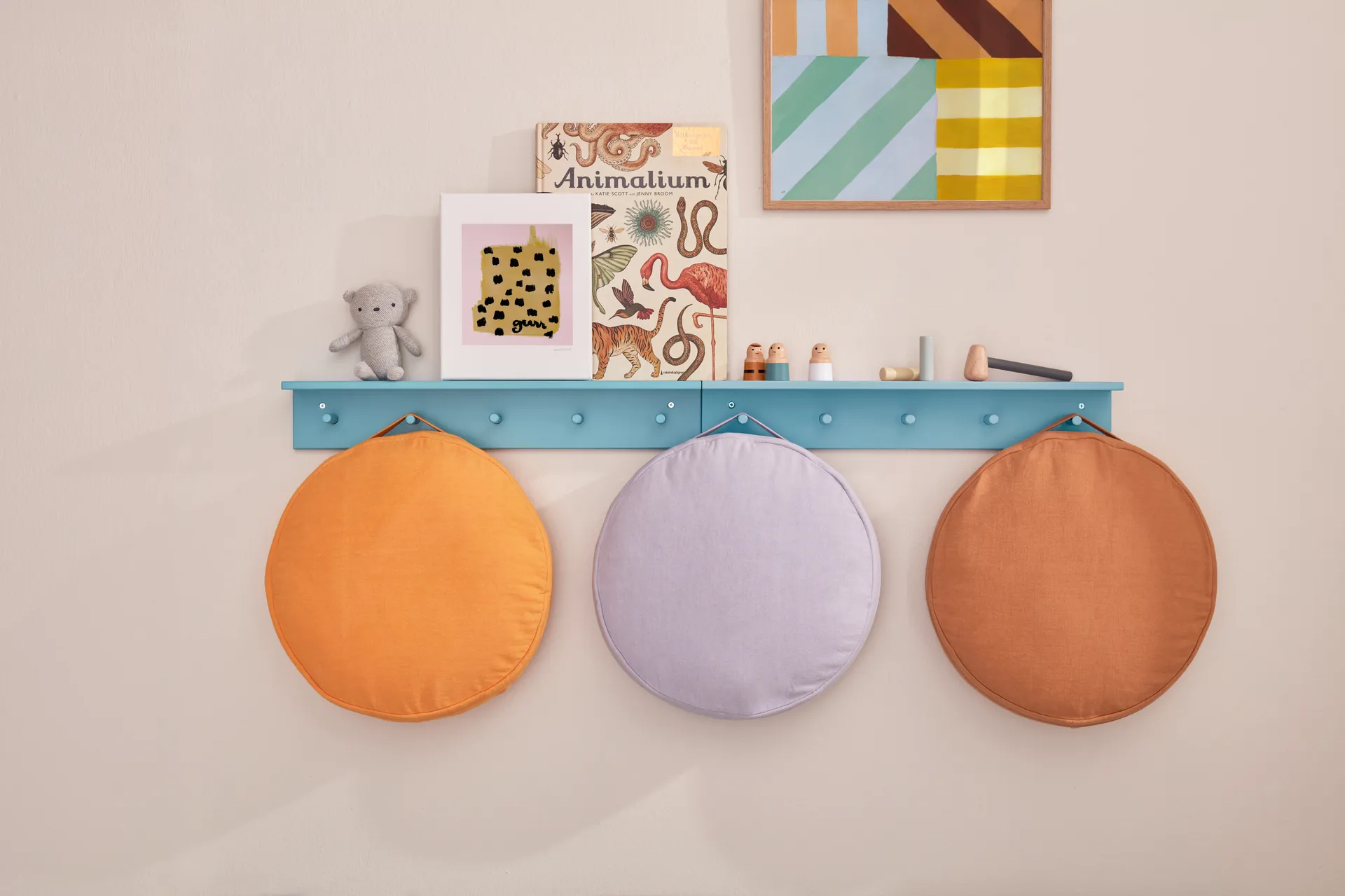 Star shelf with hooks, Turquoise Kid's Concept