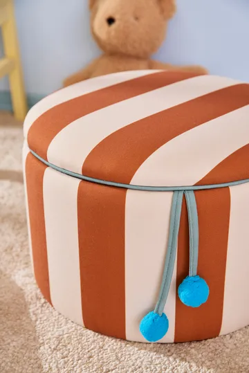 Storage cylinder pouf - Brown, Ø40x30.5 cm - Kid's Concept