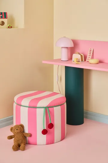 Storage cylinder pouf - Pink, Ø40x30.5 cm - Kid's Concept