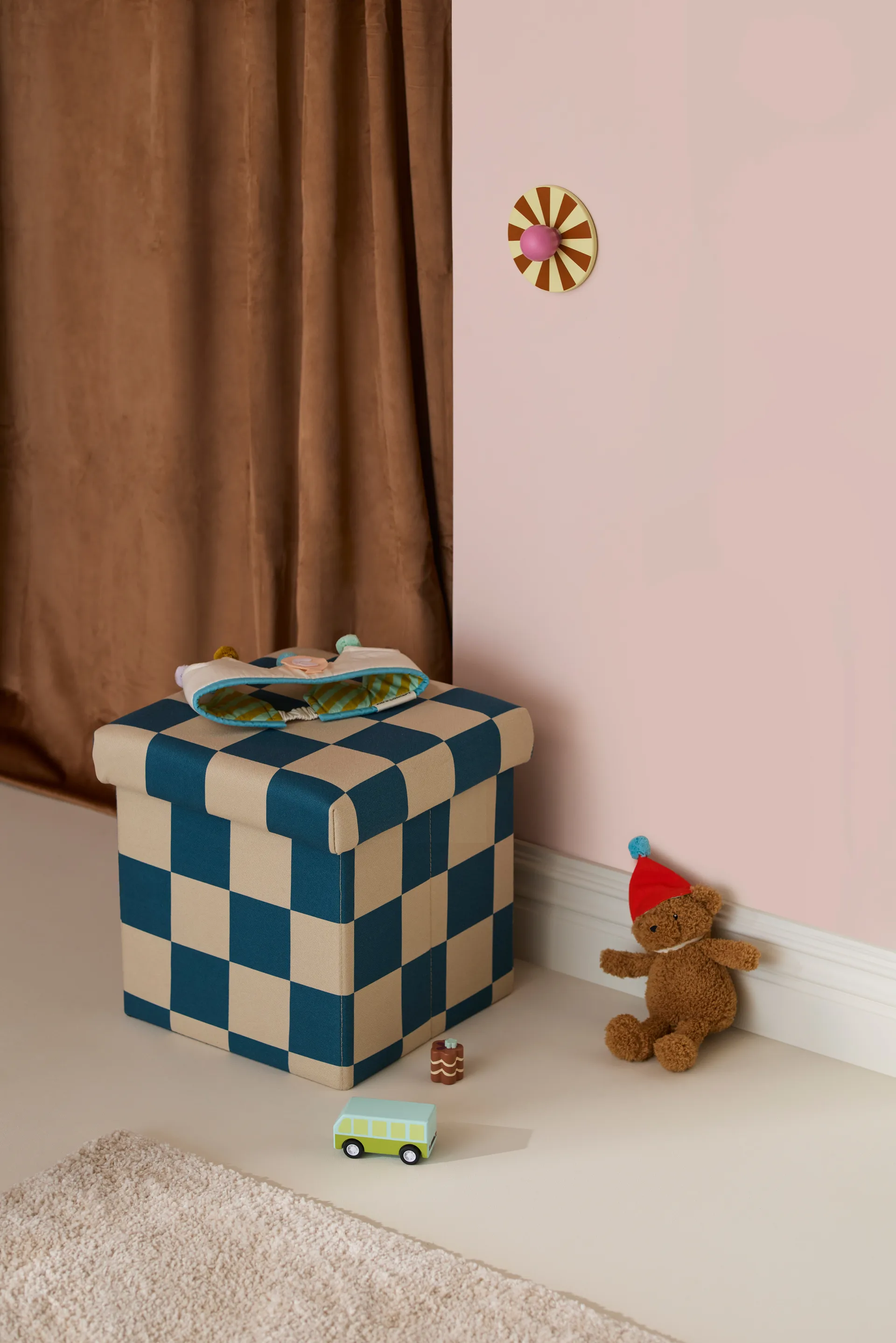 Storage ottoman cube, Blue-green, 30x30 cm Kid's Concept
