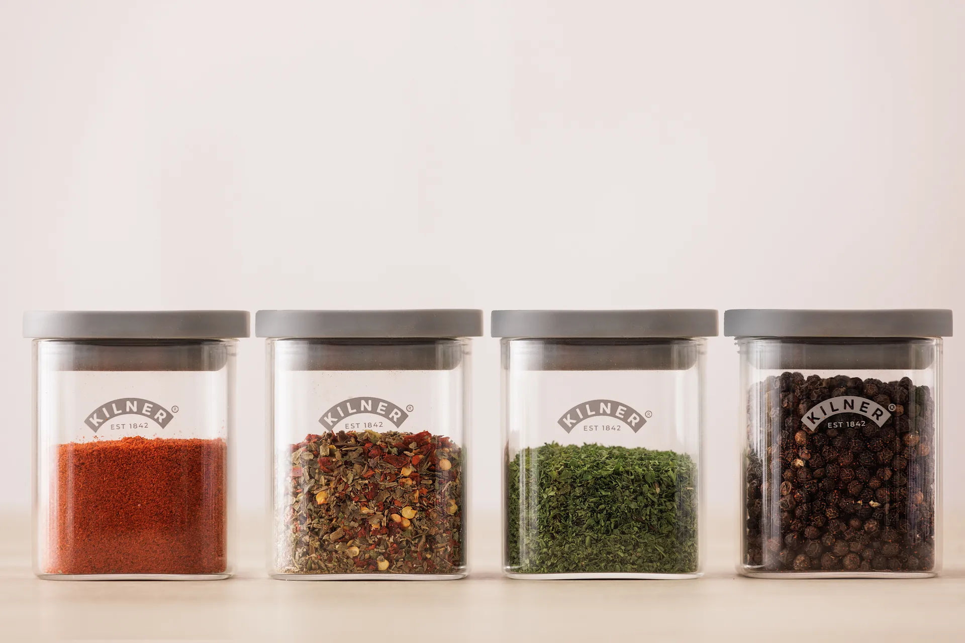 Kilner FRESH spice jars, Clear-grey, 4-pack, 160 ml Kilner
