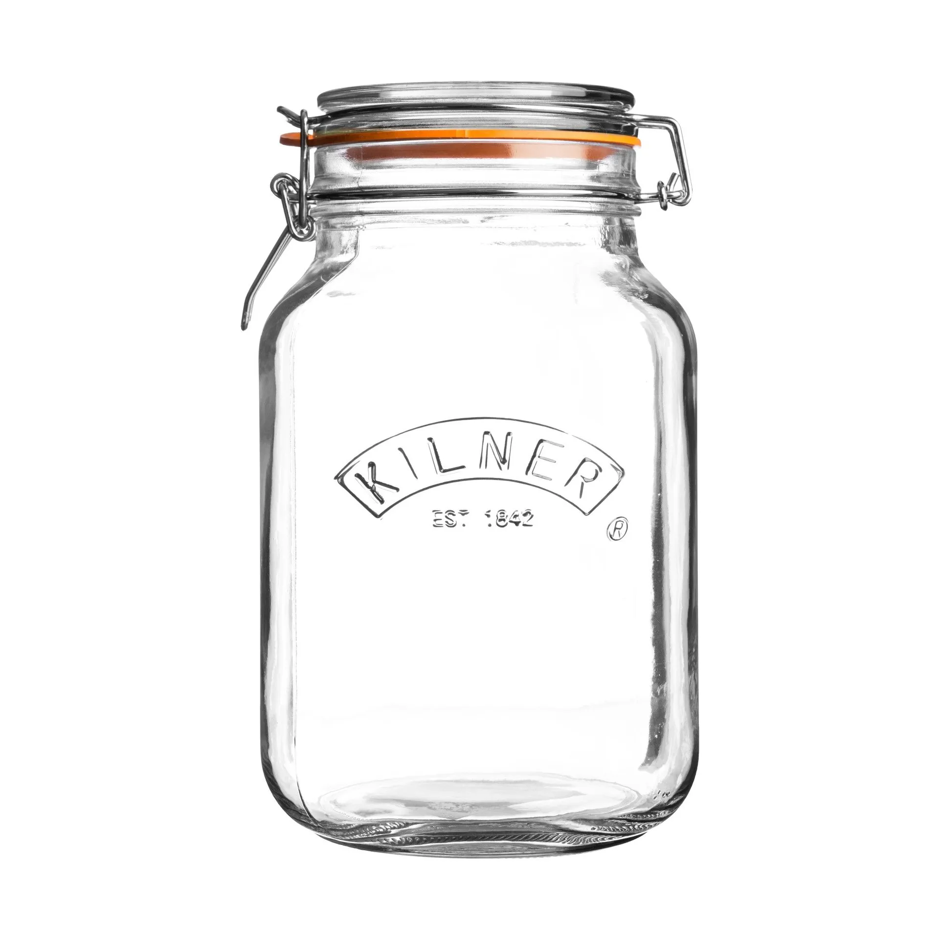 Kilner square clip top jar, Clear, 2 L Kilner