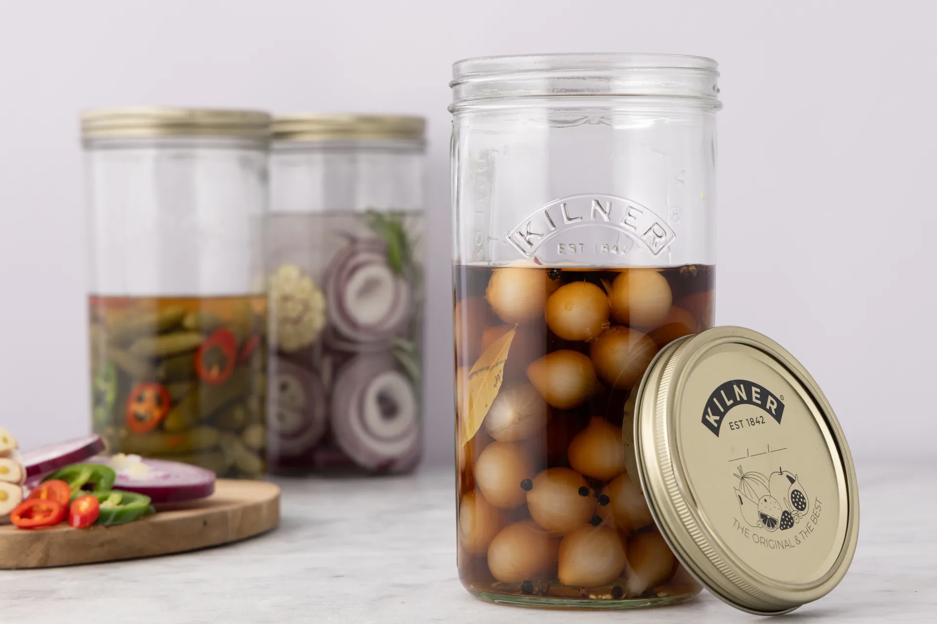Kilner WIDE preserving jar, Clear-gold, 1 L Kilner