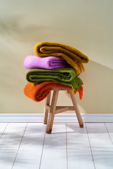 Gotland wool throw 130x200 cm - Orange - Klippan Yllefabrik