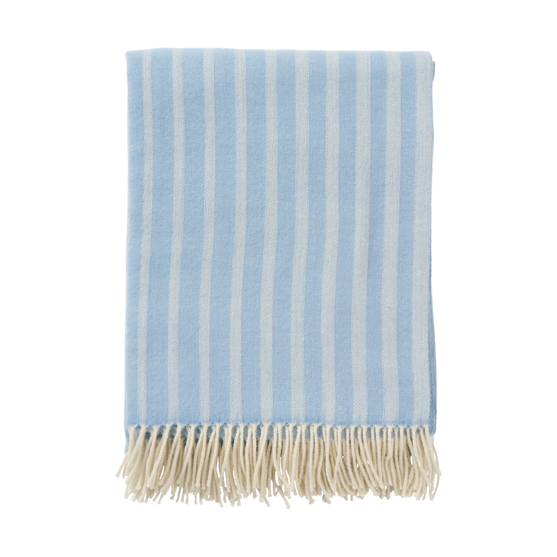 Irregular stripes wool throw, Infinity blue, 130x200 cm Klippan Yllefabrik