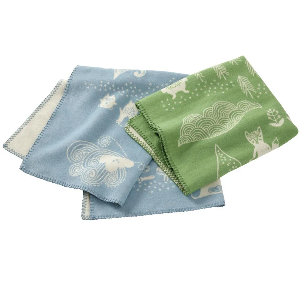 Little bear childrens blanket, green Klippan Yllefabrik
