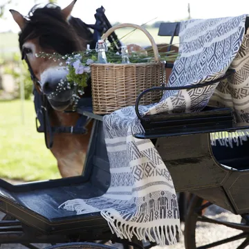 Man & wife wool throw - grey - Klippan Yllefabrik