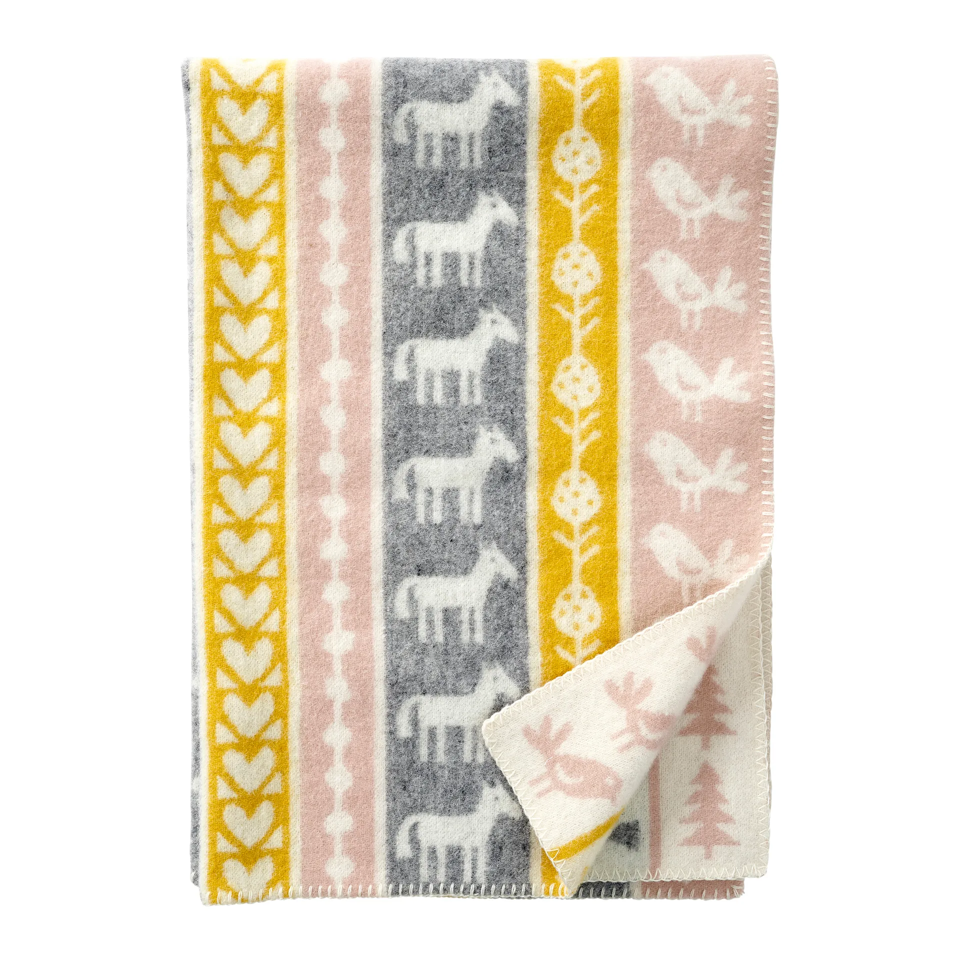 Nature baby blanket wool, Yellow Klippan Yllefabrik