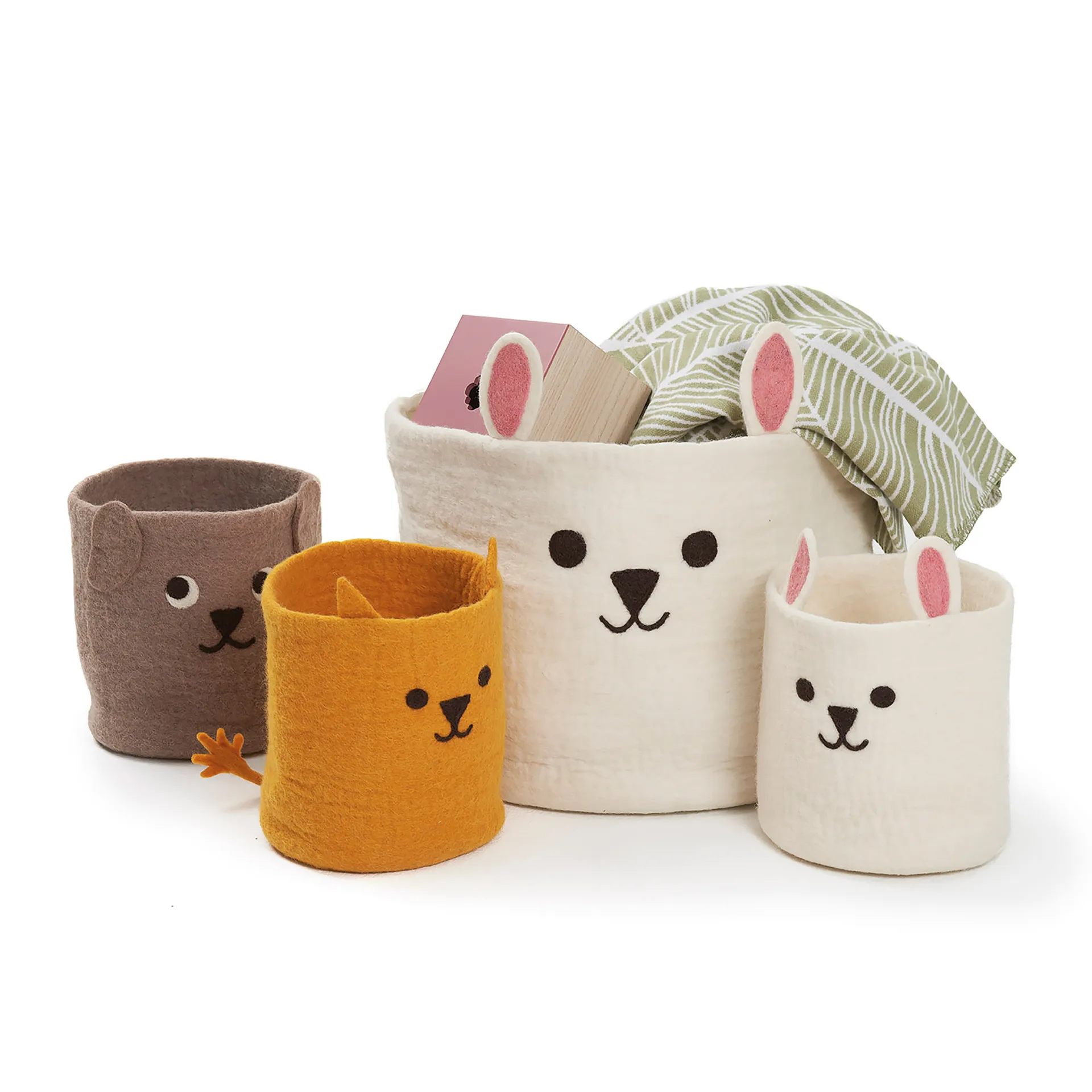 Rabbit basket Ø40 cm, White Klippan Yllefabrik