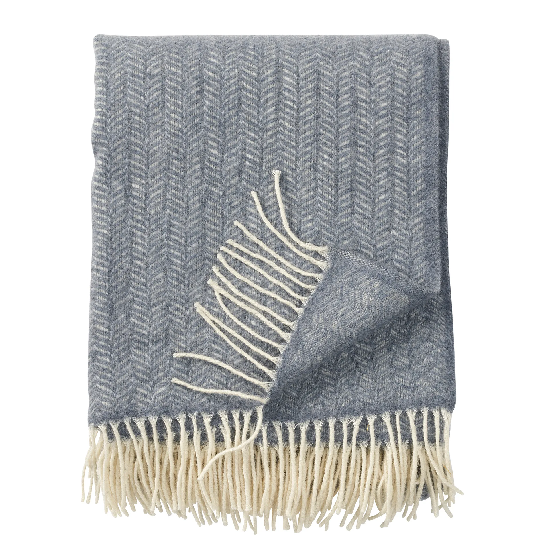 Tippy wool throw, grey melange Klippan Yllefabrik
