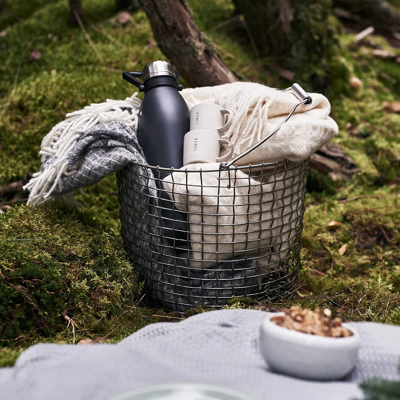 Twist wool throw, natural white Klippan Yllefabrik