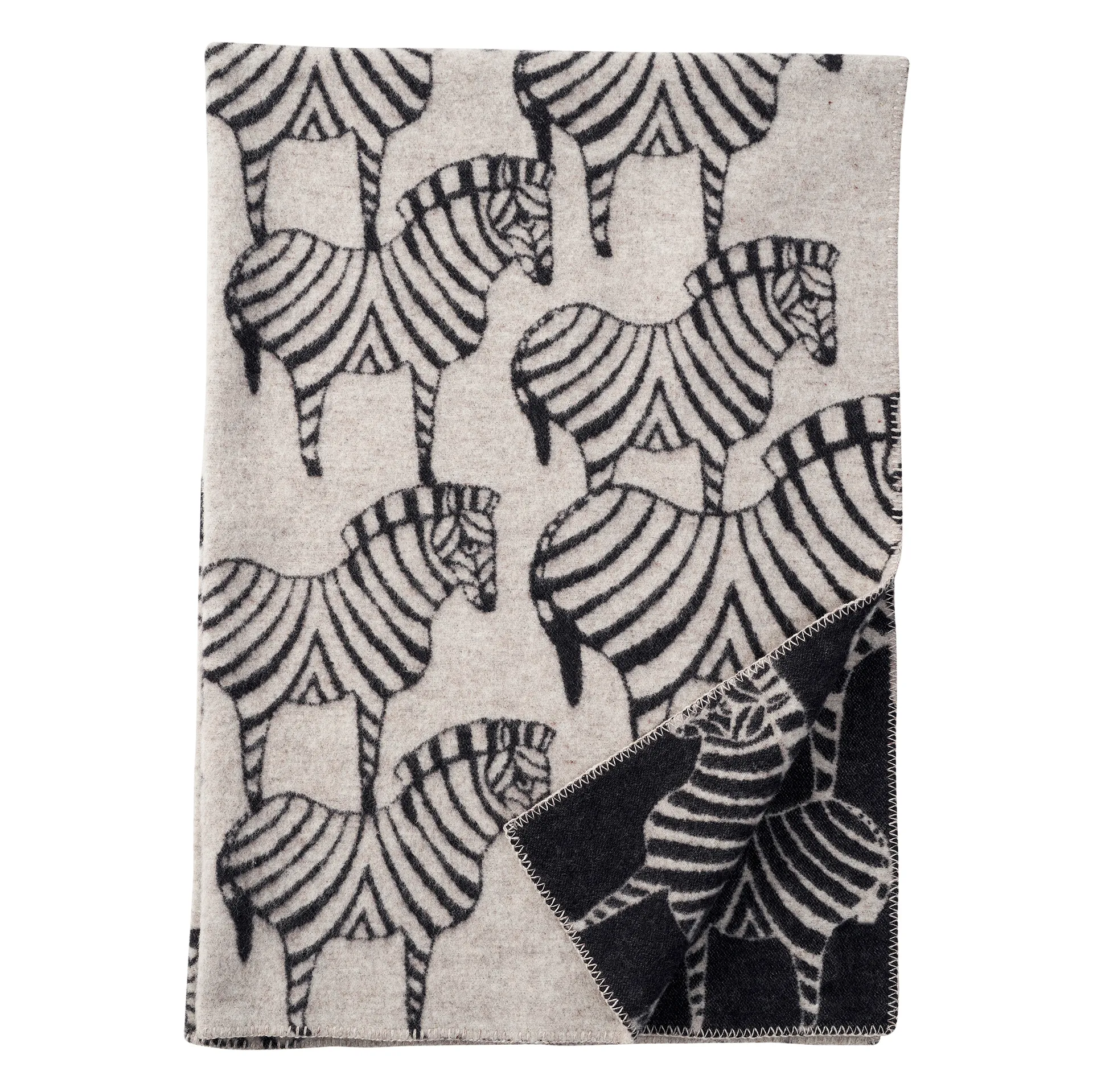 Zebra wool throw, natural beige Klippan Yllefabrik