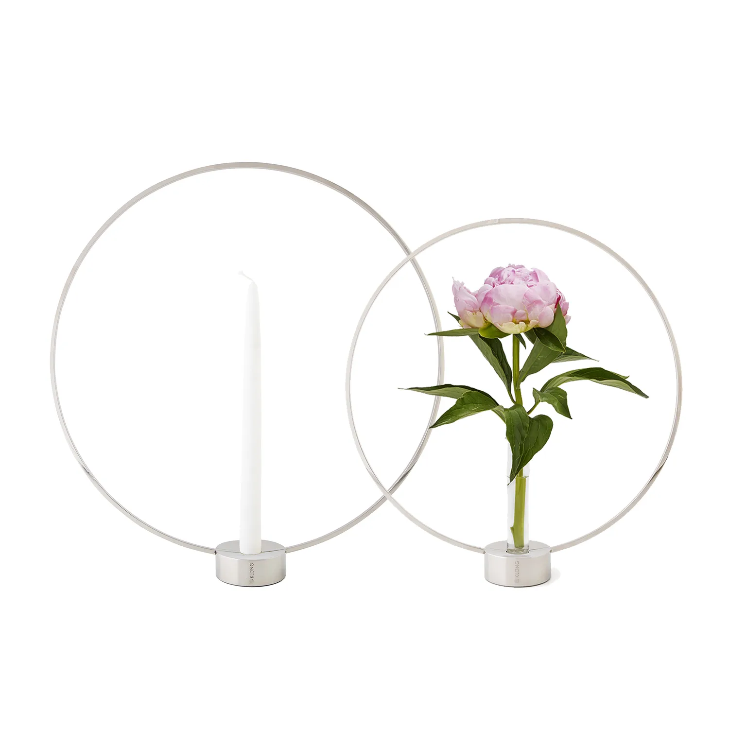 Gloria candle holder, small, nickel KLONG