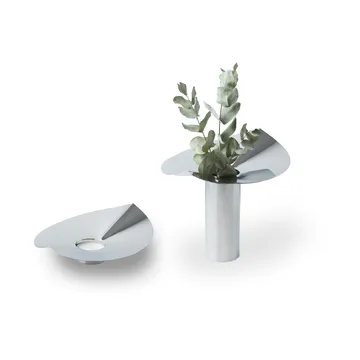 Löv vase-candle holder - Stainless steel - KLONG