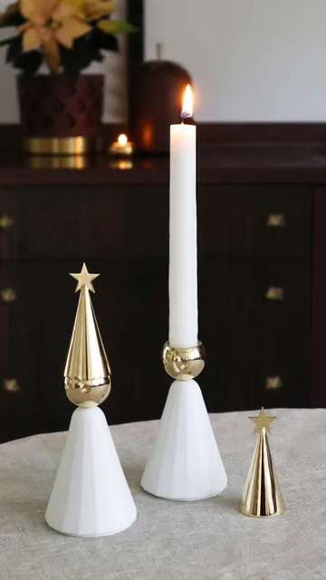 Soprano candle holder - White-brass - KLONG