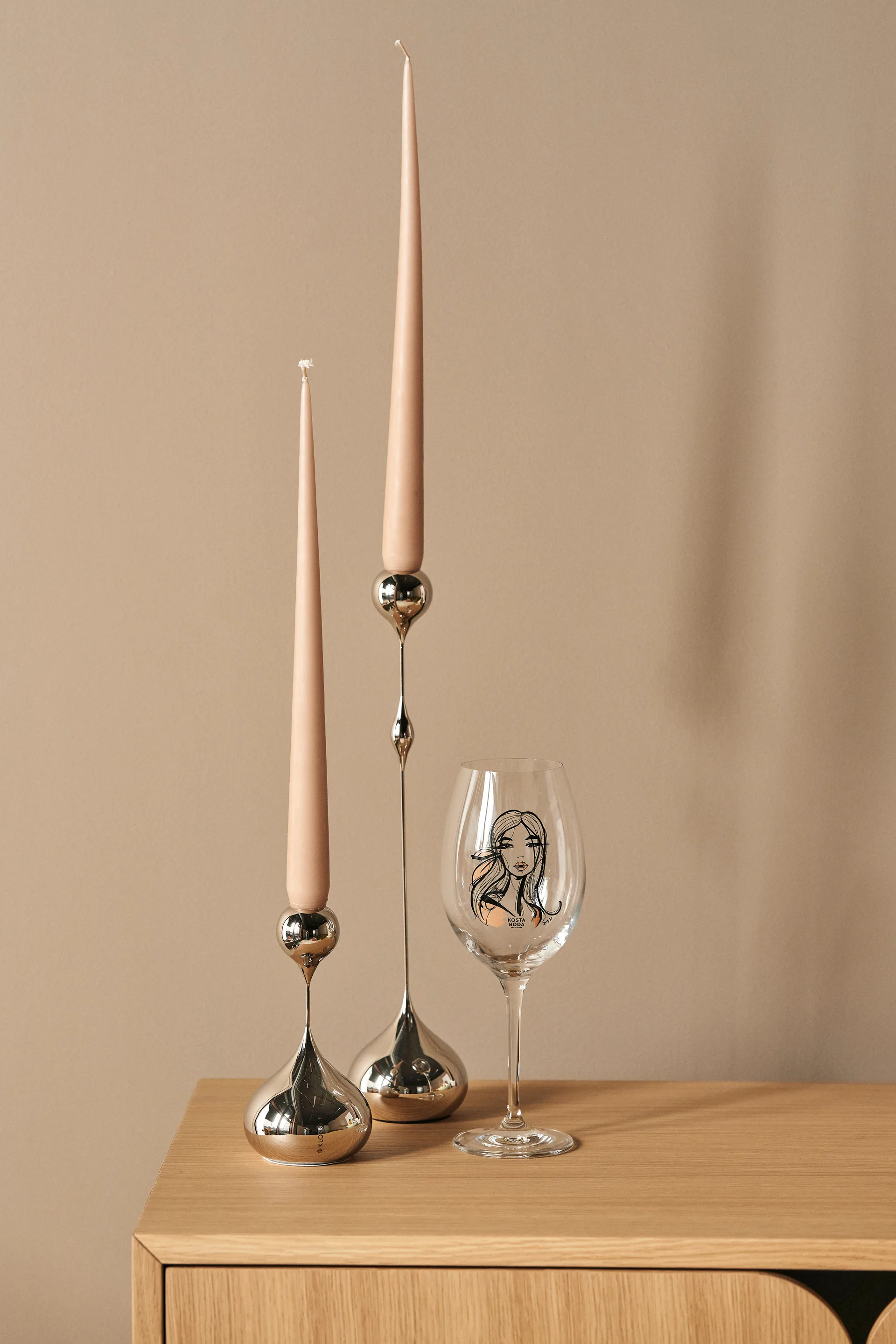 Tender candle holder small, Nickel KLONG