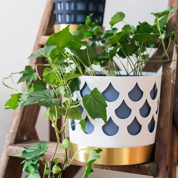 Trio flower pot drop medium Ø18 cm - white - KLONG