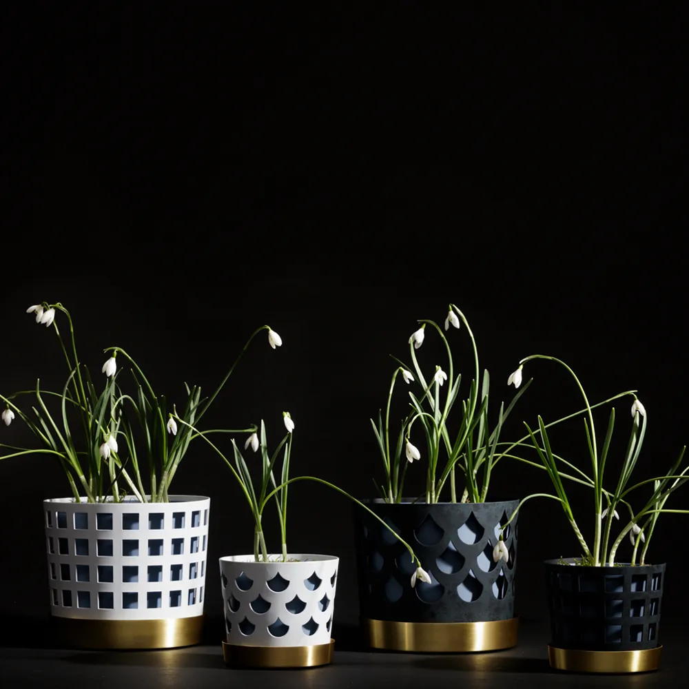 Trio Pot square flower pot, Beige, small Ø12 cm KLONG