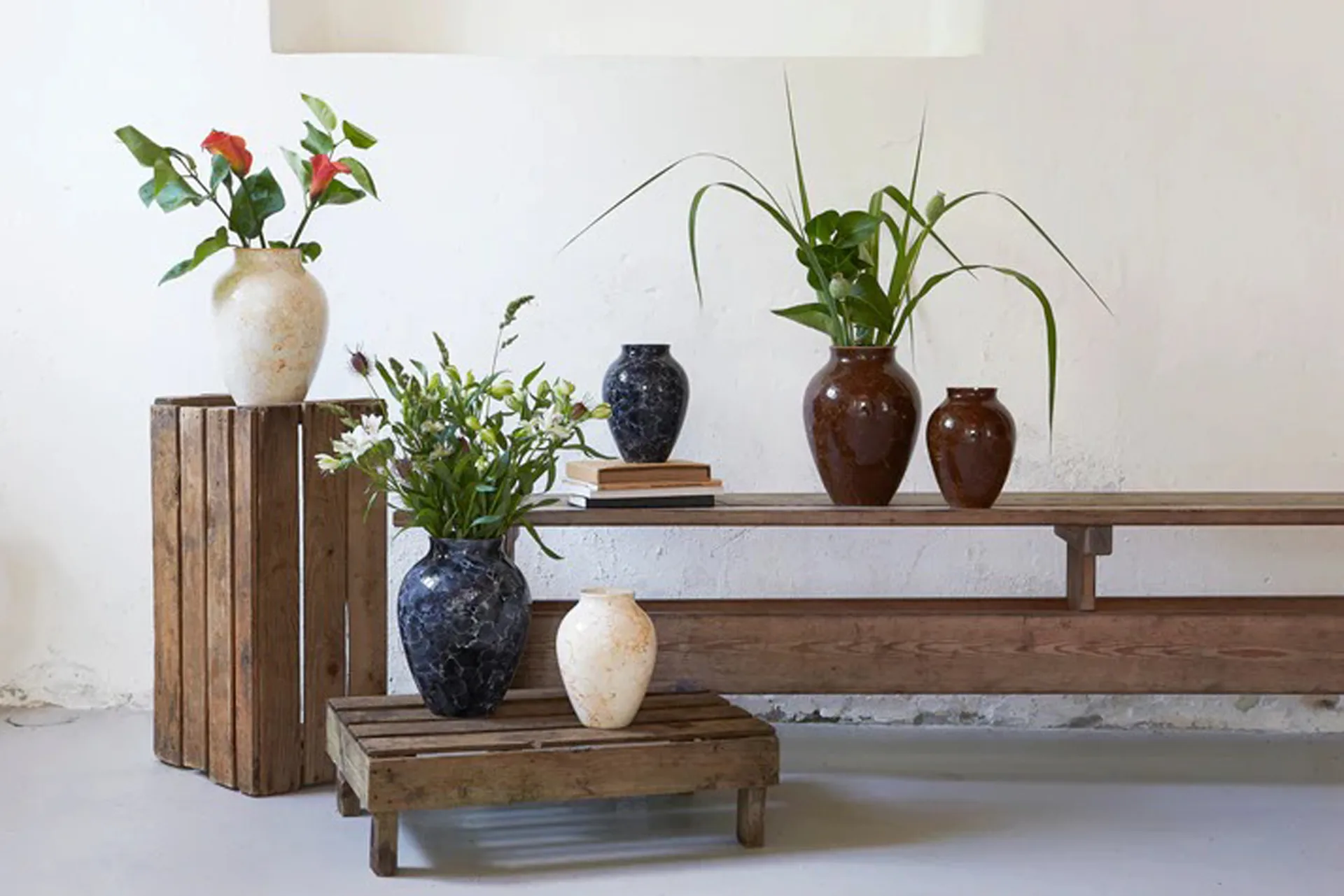 Knabstrup vase Natura 20 cm, Grafit Knabstrup Keramik