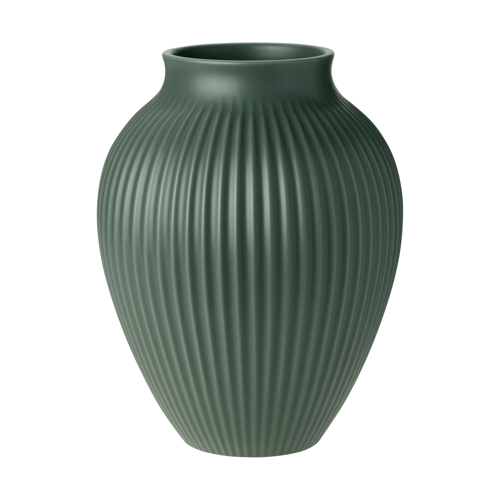 Knabstrup vase ripple matte celadon green, 12.5 cm Knabstrup Keramik