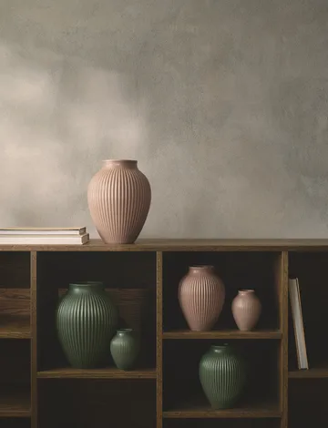 Knabstrup vase ripple matte celadon green - 12.5 cm - Knabstrup Keramik