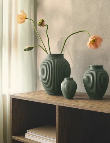 Knabstrup vase ripple matte celadon green - 12.5 cm - Knabstrup Keramik