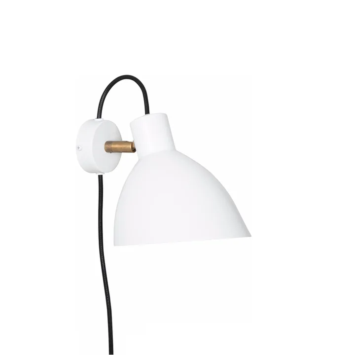 KH1 wall lamp - White matte, raw brass - Konsthantverk