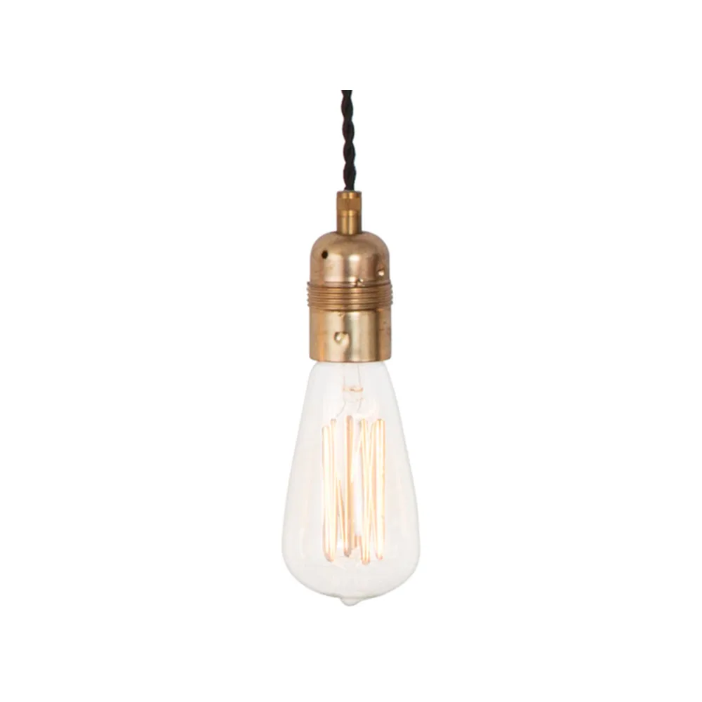 Single pendant, Raw brass, without pull switch Konsthantverk
