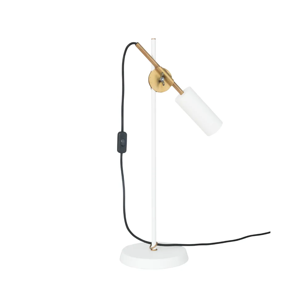 Stav table lamp, White/raw brass Konsthantverk